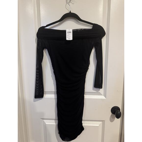 Windsor NWT Off Shoulder Long Sleeve Mini Dress Black Small - Picture 8 of 8